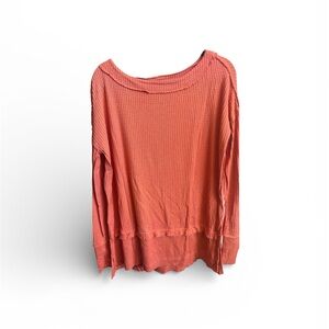 We The Free Coral Textured Knit Top